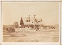 [LATE INDIAN WARS]. GARDNER, Alexander (1821-1882). Imperial albumen photograph. Scenes in the Indian Country [Col. Bullock residence at Fort Laramie].