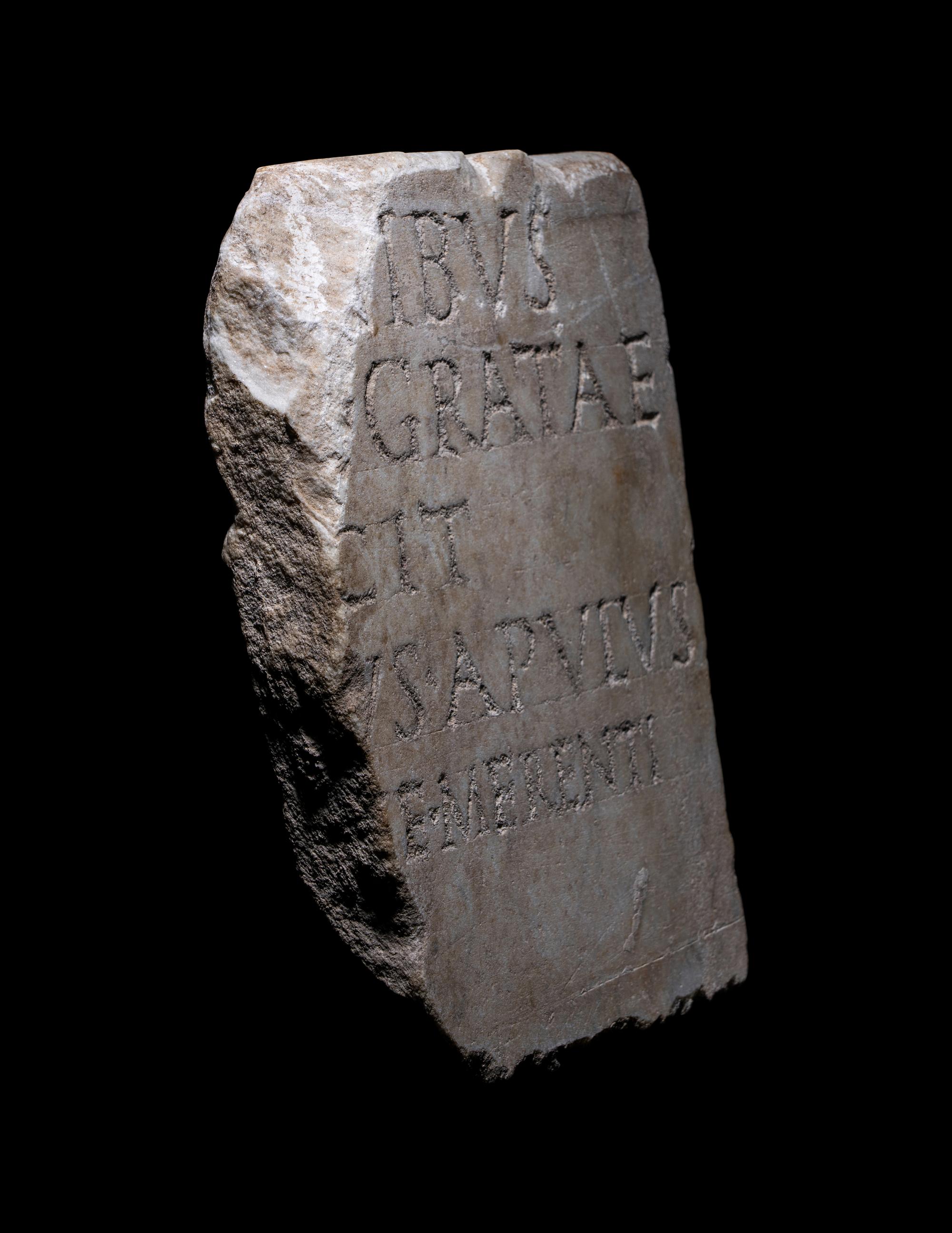 A Roman Marble Fragment with Latin Inscription
