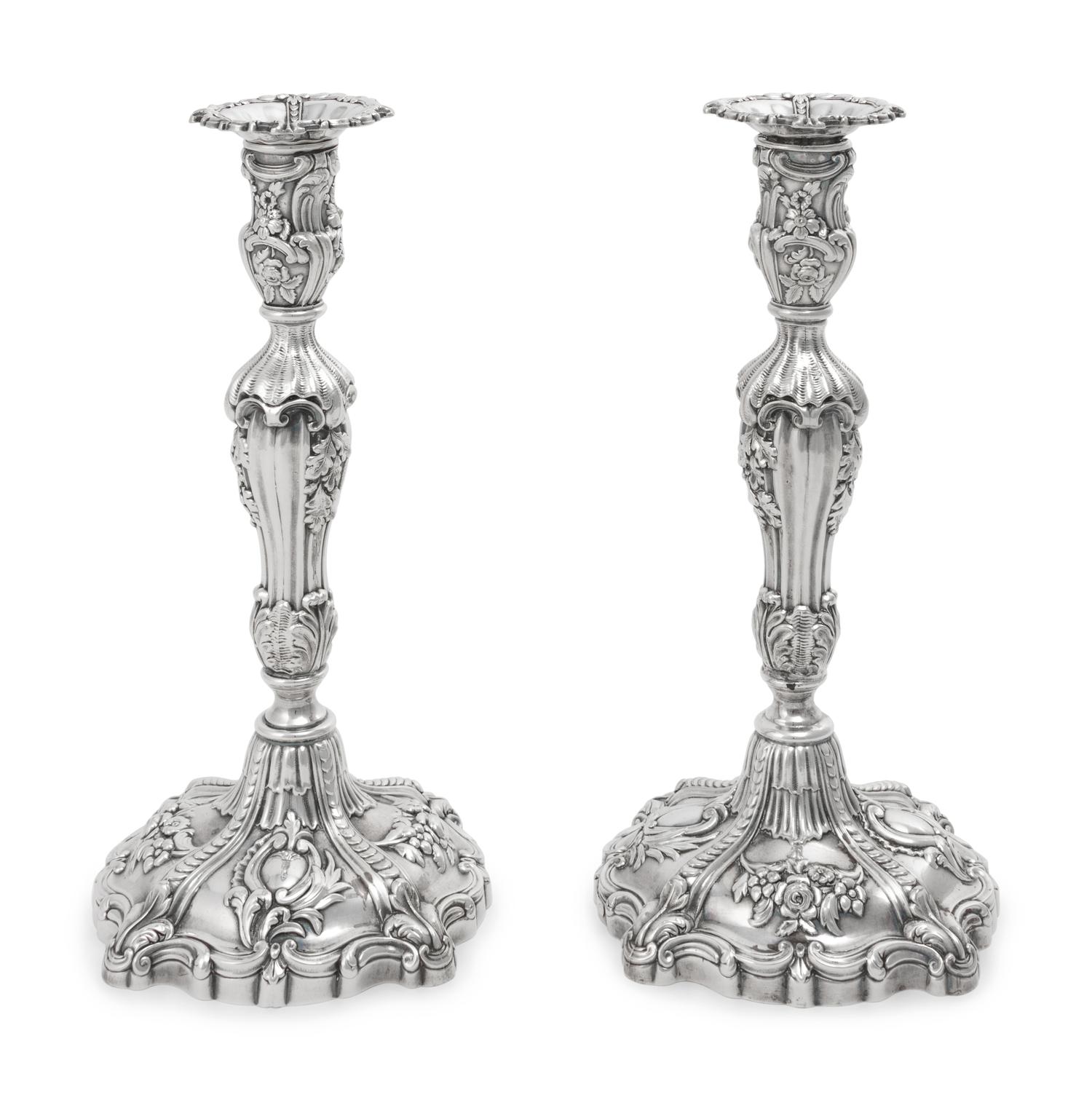 A Pair of Silver Candlesticks