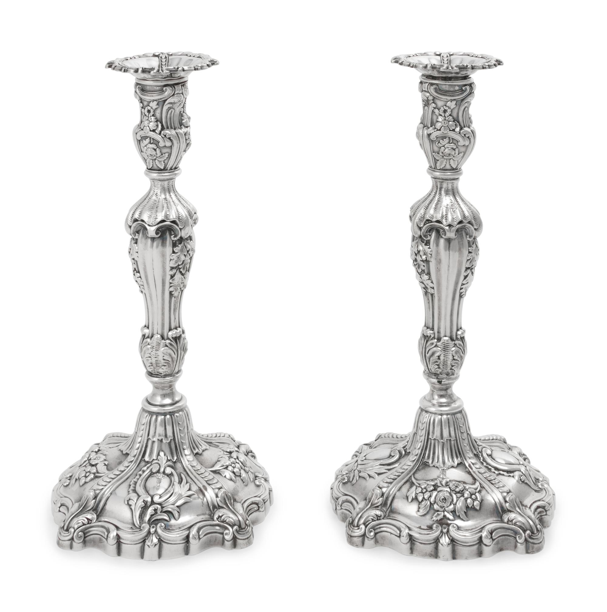 A Pair of Silver Candlesticks