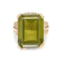 GREEN SYNTHETIC SPINEL RING