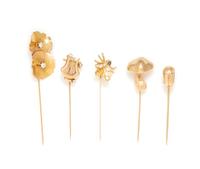 A Collection of Yellow Gold Stickpins, 11.80 dwts.