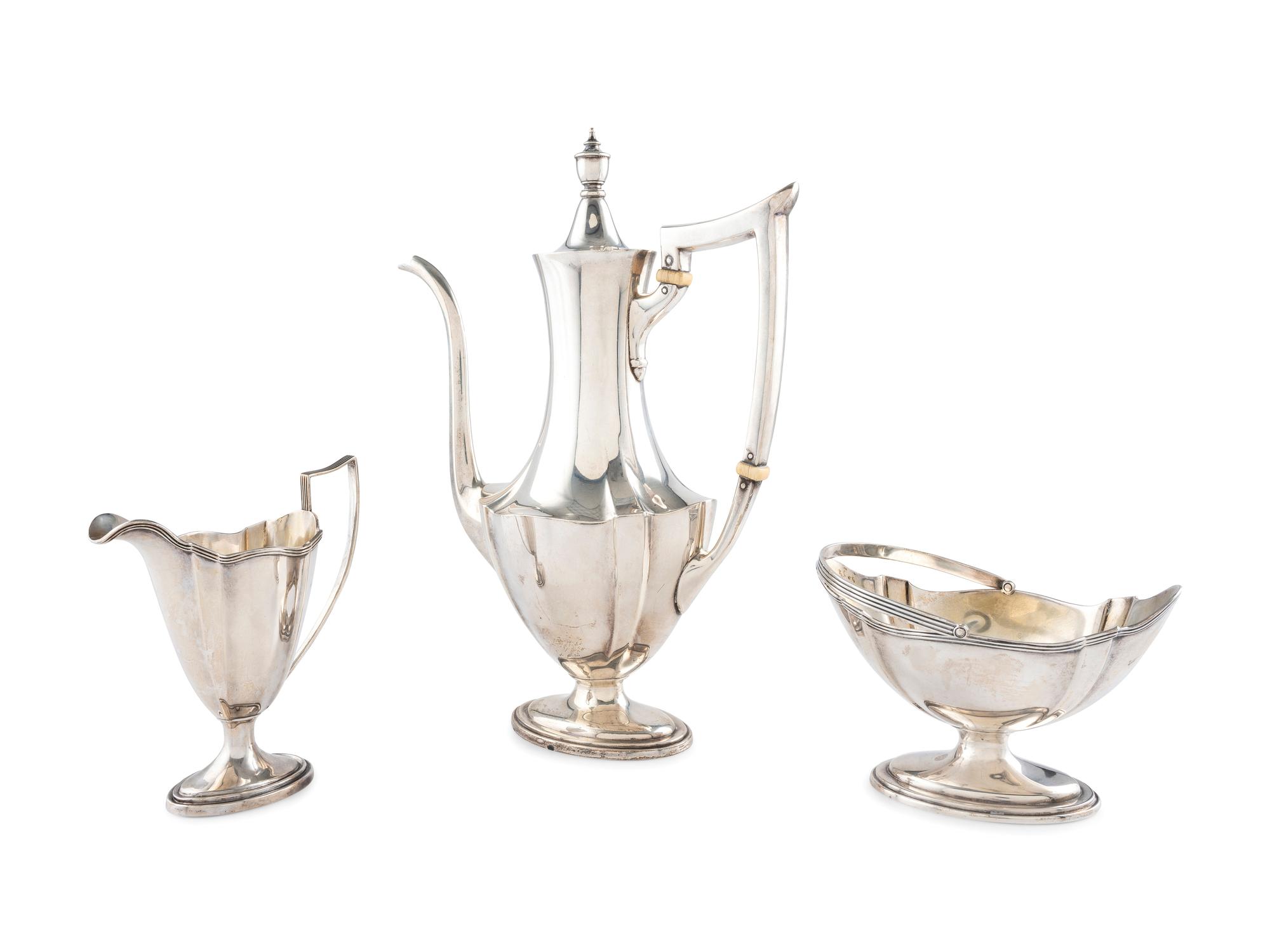 An American Silver Three-Piece Coffee Service