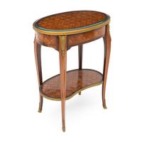 A Louis XV Style Gilt Bronze-Mounted Fruitwood Side Table