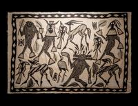 A Senufo Painted Mud Cloth Wall Hanging