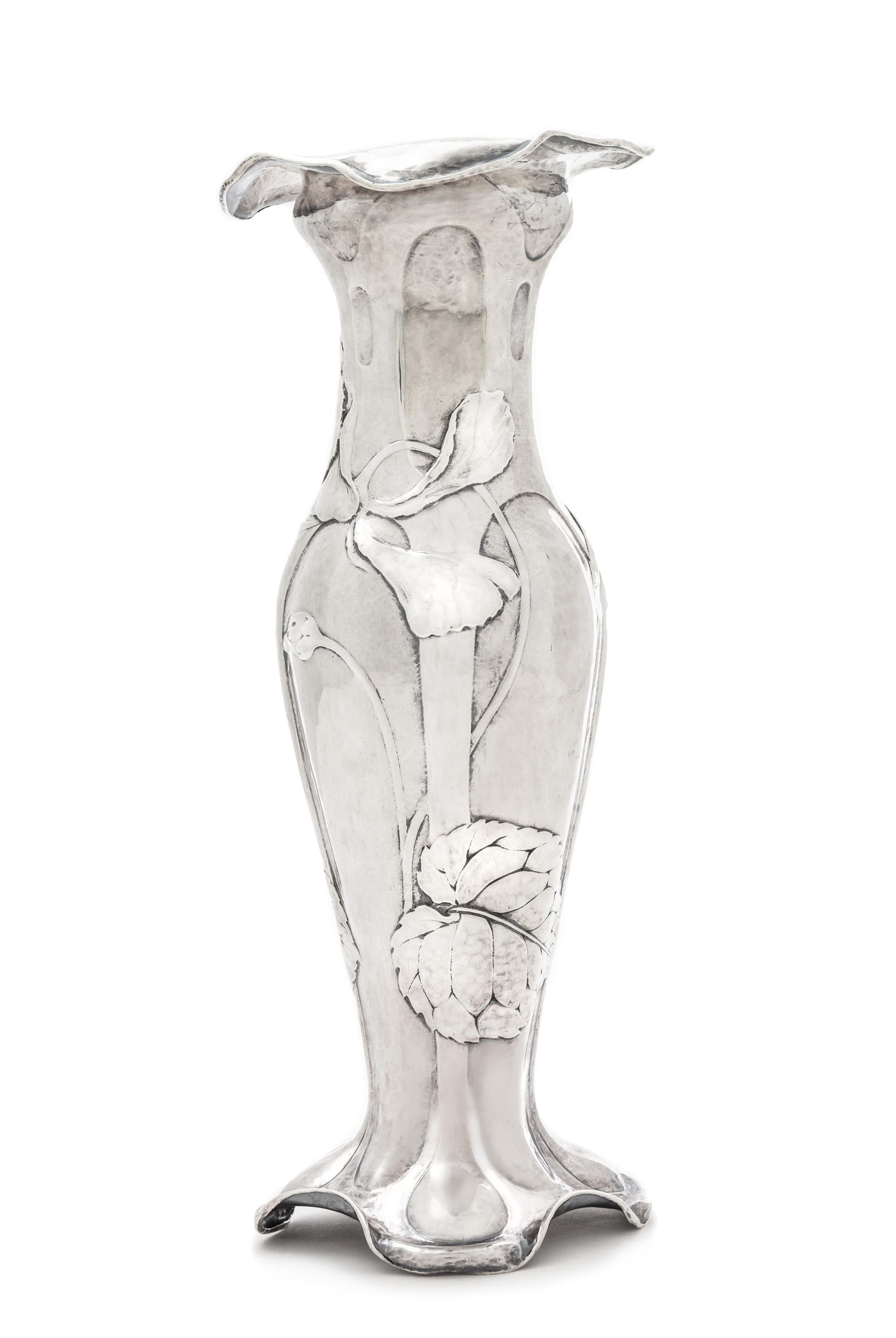 A Gorham Martelé Silver Vase
