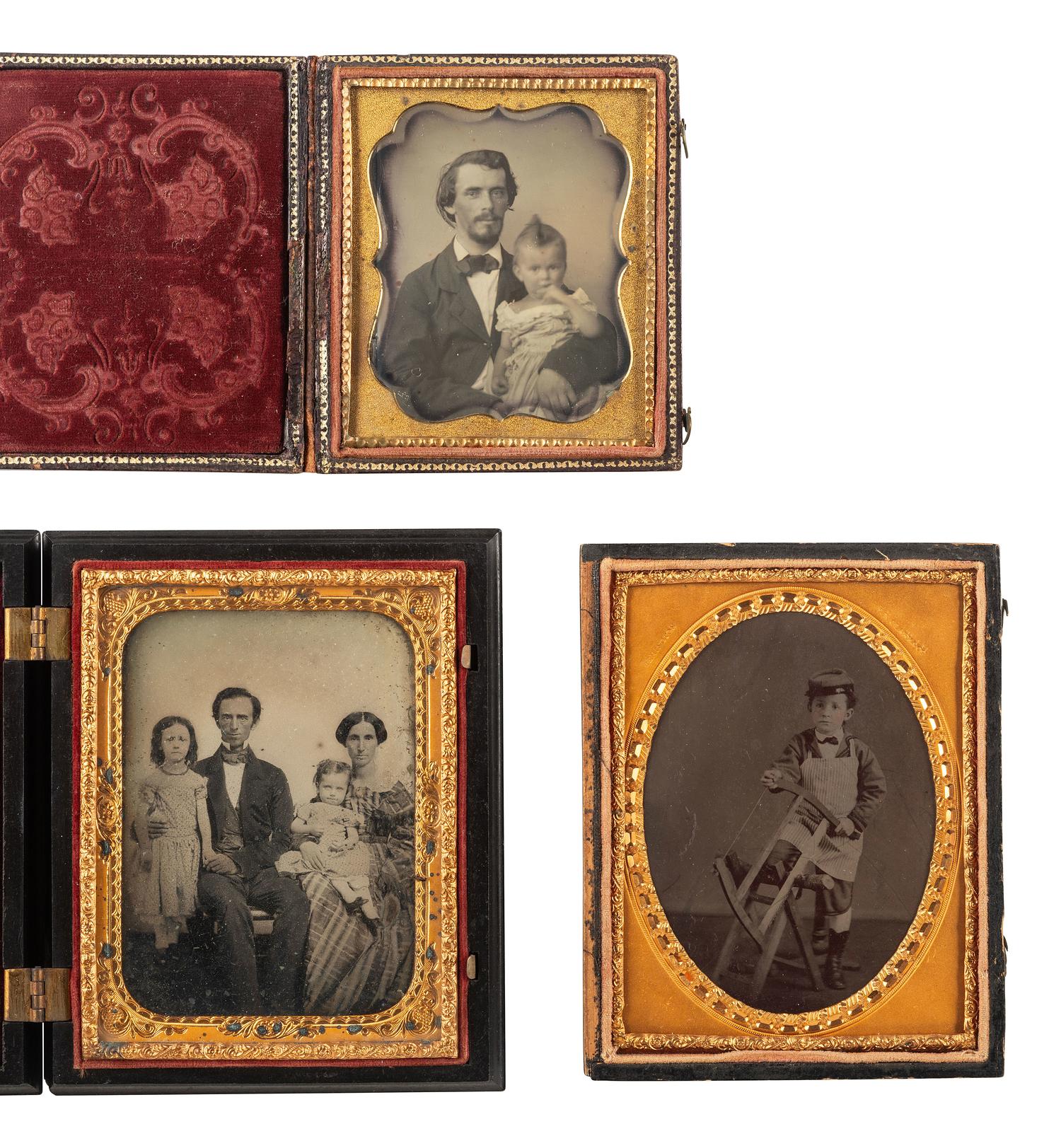 [EARLY PHOTOGRAPHY]. 6 cased images featuring children, including an occupational image.