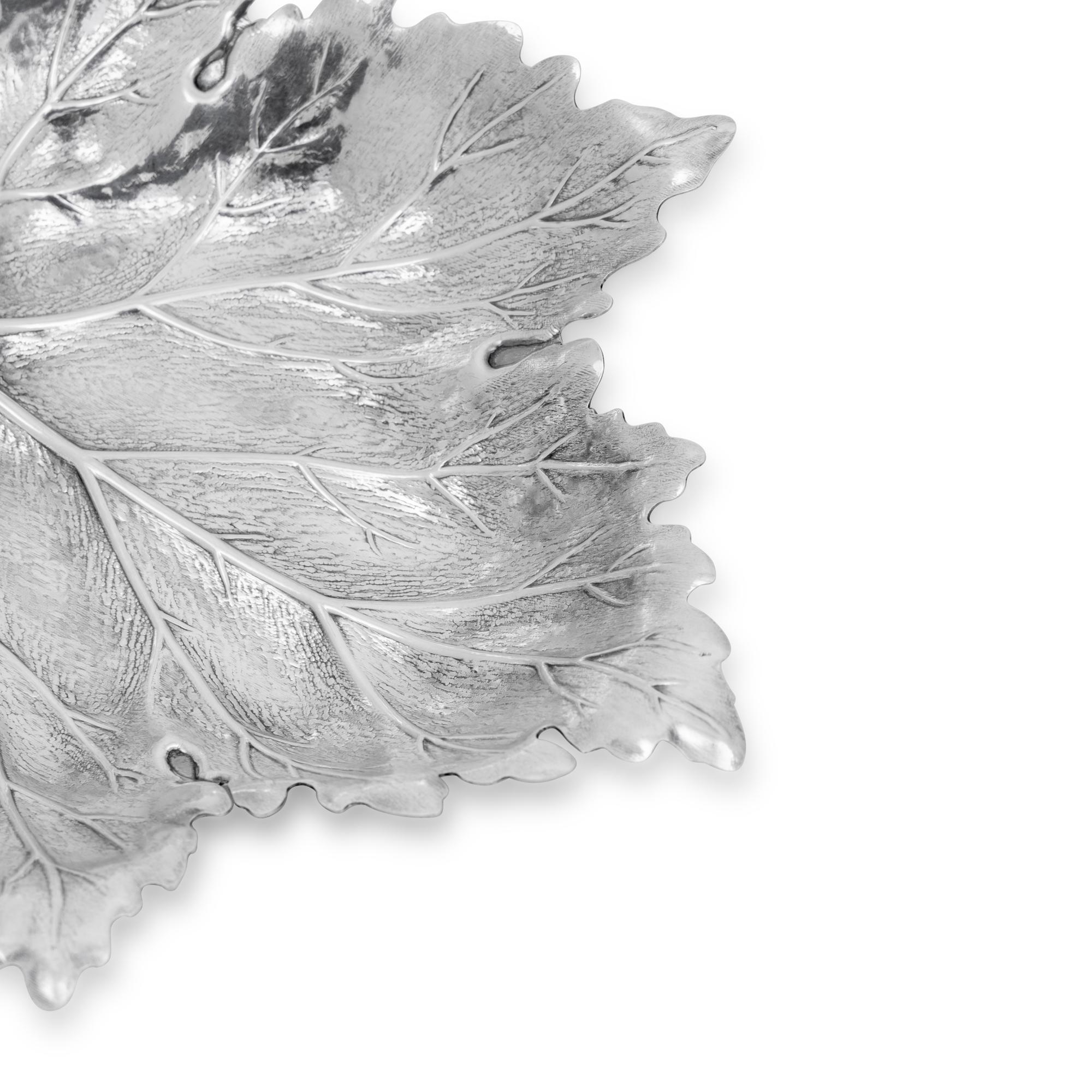 A Buccellati Silver Maple Leaf Form Dish
