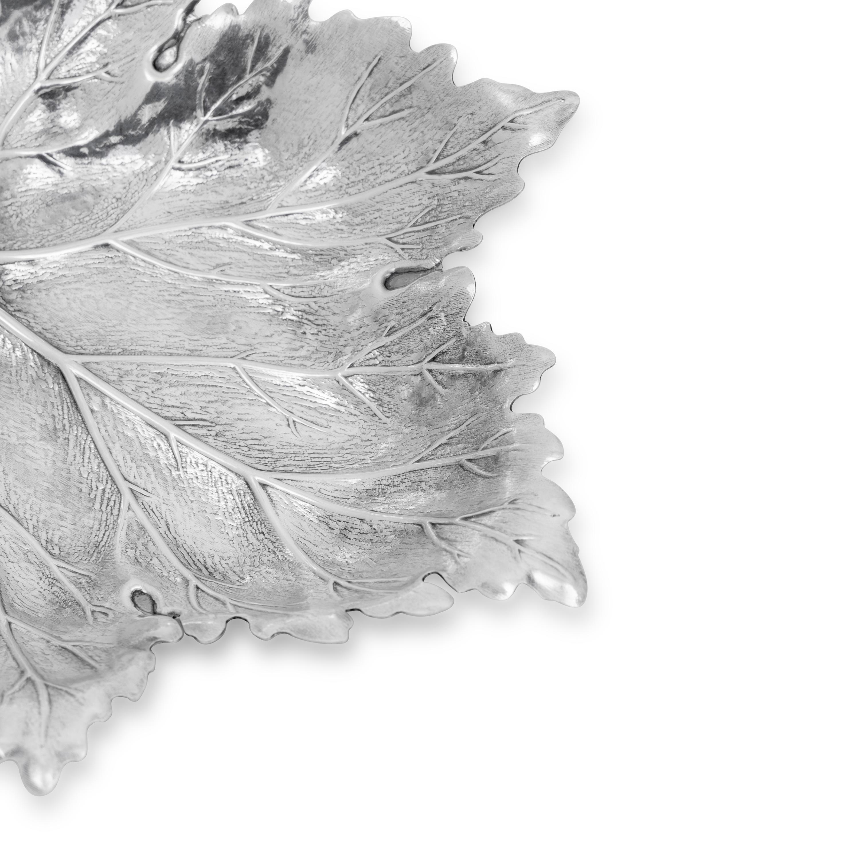 A Buccellati Silver Maple Leaf Form Dish