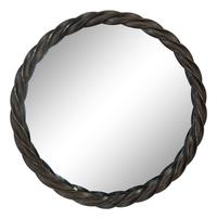 A French Twisted Bronze Round Wall Mirror — First-Half, 20th Century