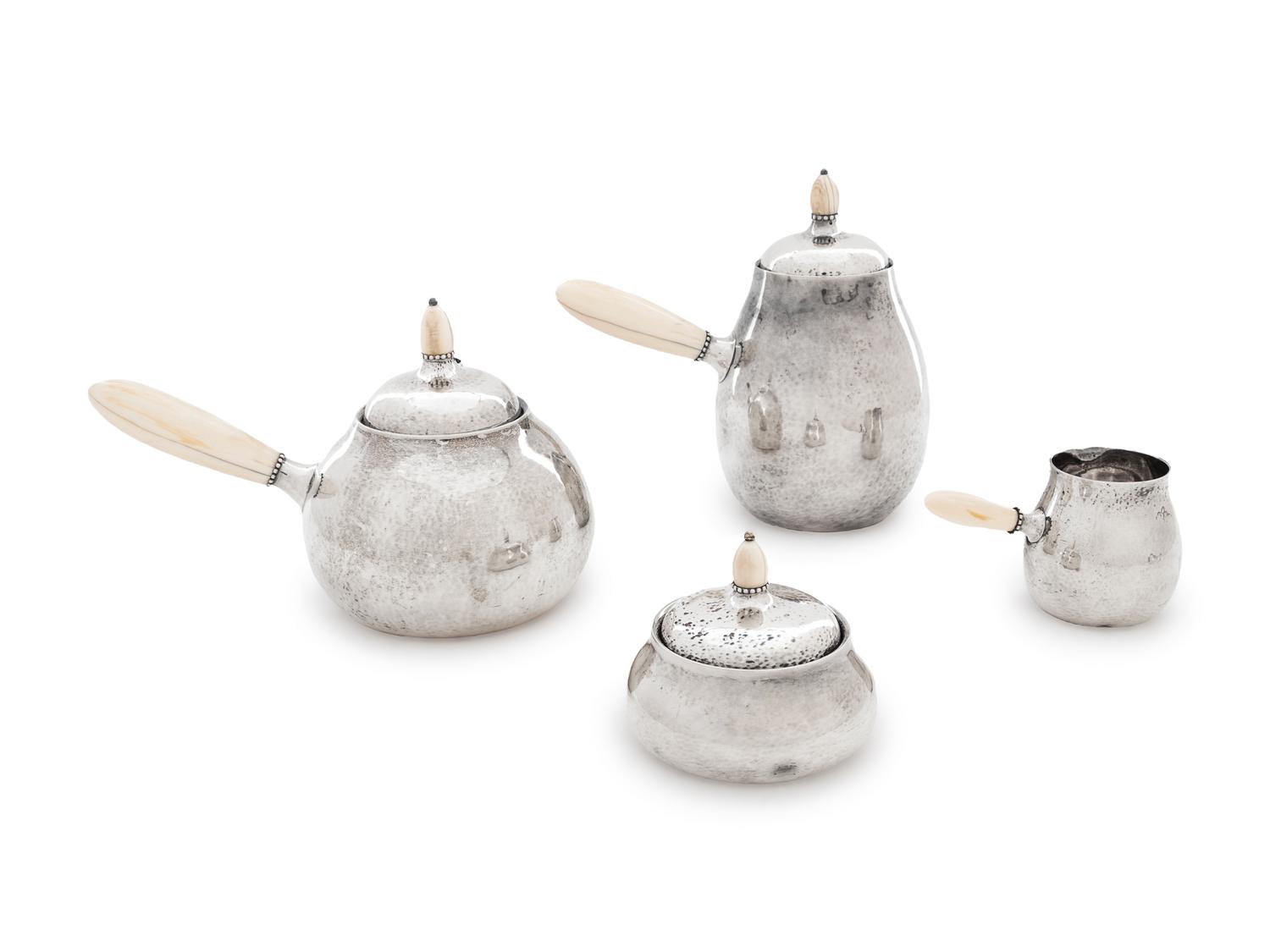 A Georg Jensen Silver Four-Piece Tea and Coffee Service
