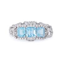 AQUAMARINE AND DIAMOND BRACELET