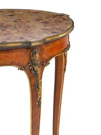 A Louis XV Style Gilt Bronze Mounted Marble-Top Side Table