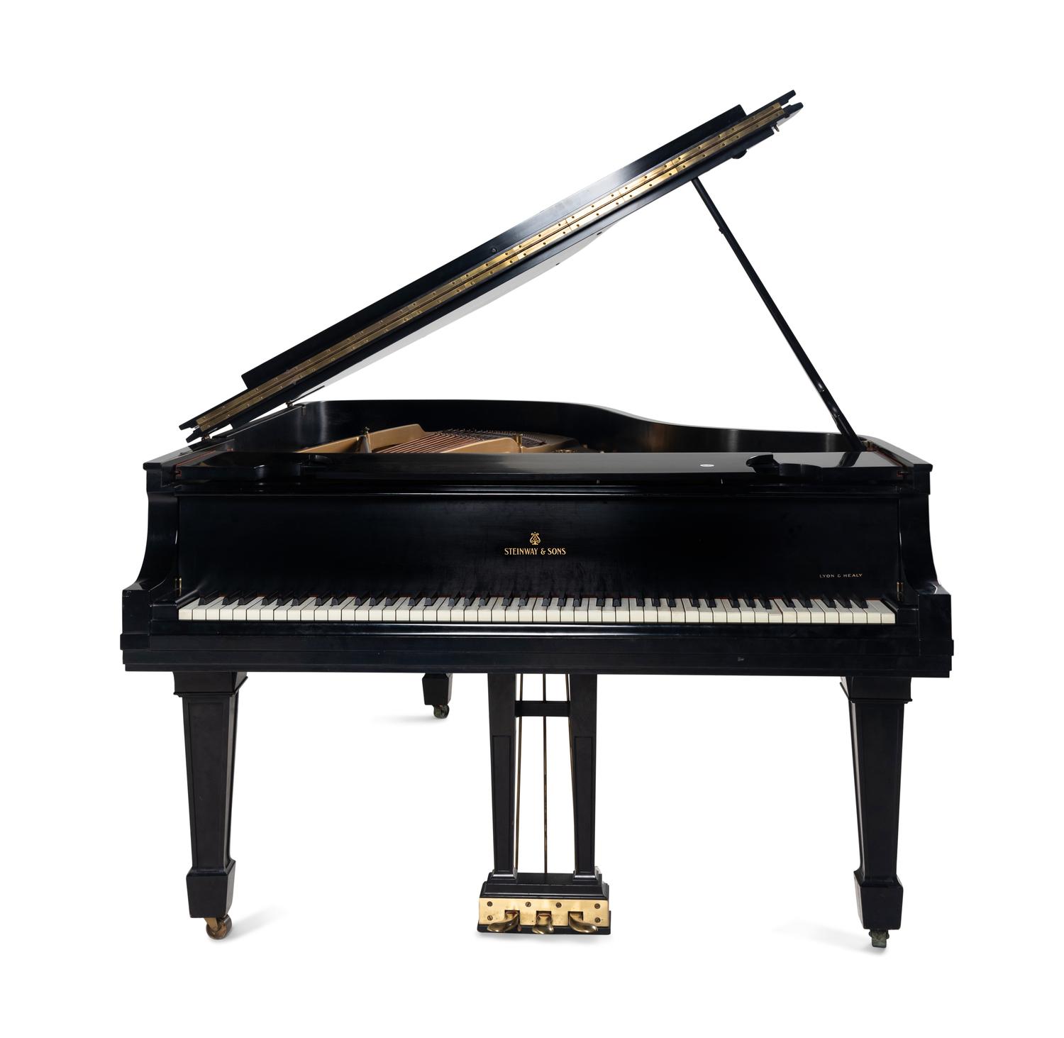 A Steinway and Sons Black Lacquer Grand Piano