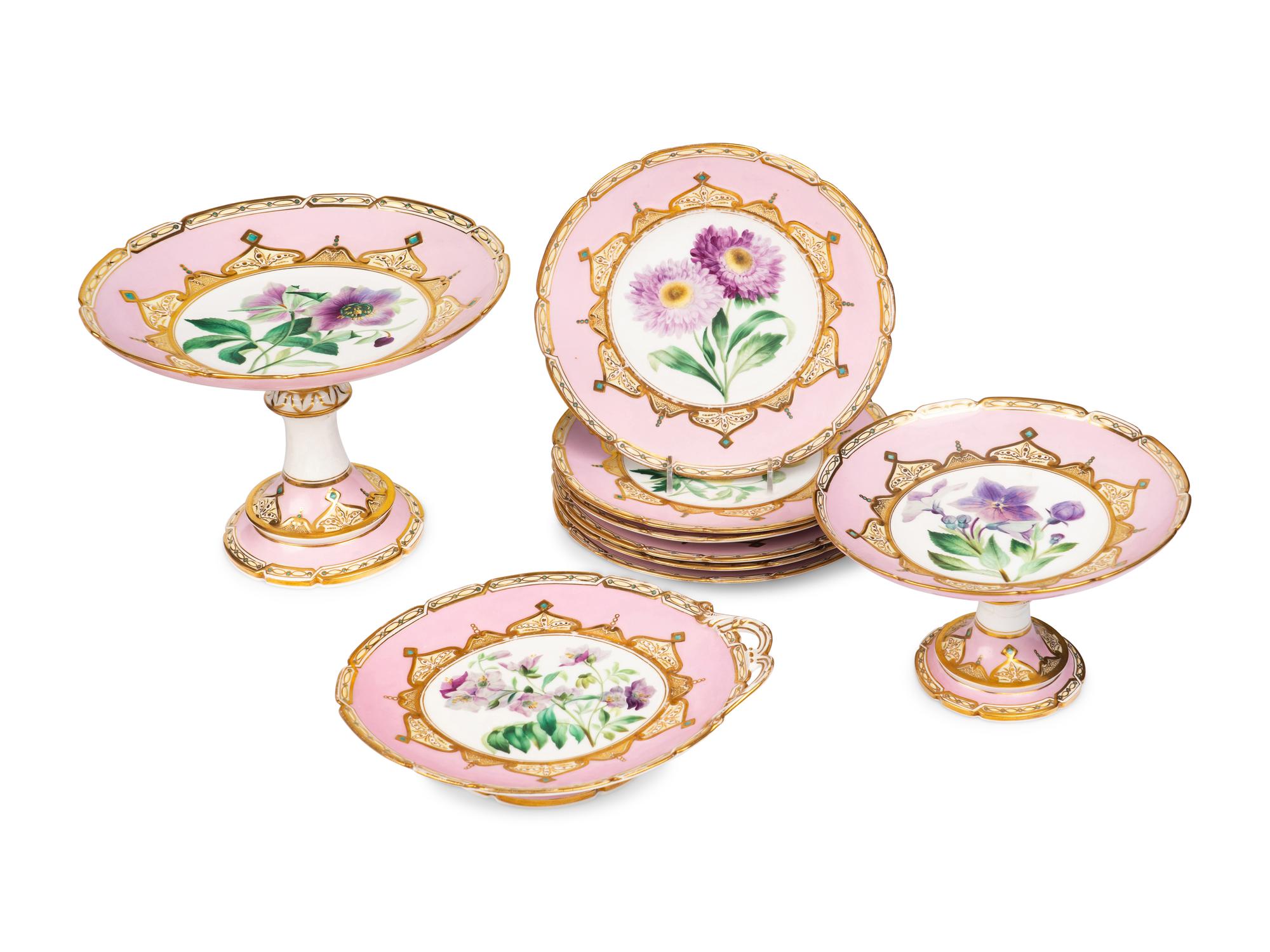 An English Porcelain Dessert Service