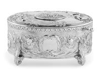 A German Silver Singing Bird Automaton Box