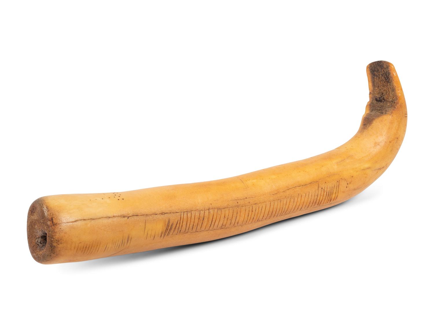Plains Elk Antler Hide Scraper, with Tally Marks