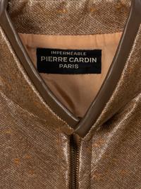 Two Pierre Cardin Coats: One Black, One Brown Vinyl Coated Tweed, 1960-70s