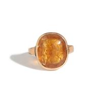 A Neoclassical Gold and Citrine Finger Ring with the God Eros