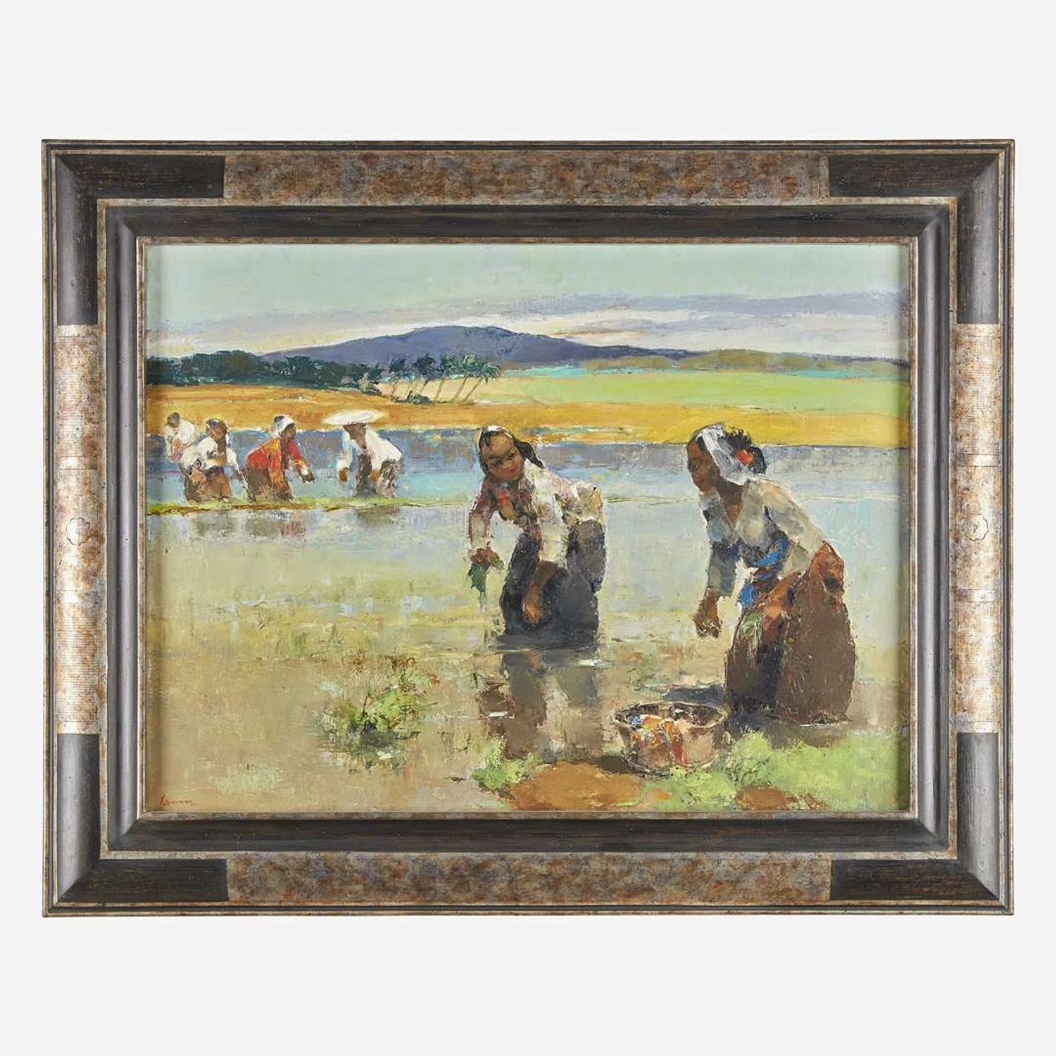 Gerard Adolfs (Dutch, 1898–1968) Figures in the Rice Paddies