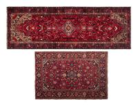 A Persian Wool Rug and Runner
