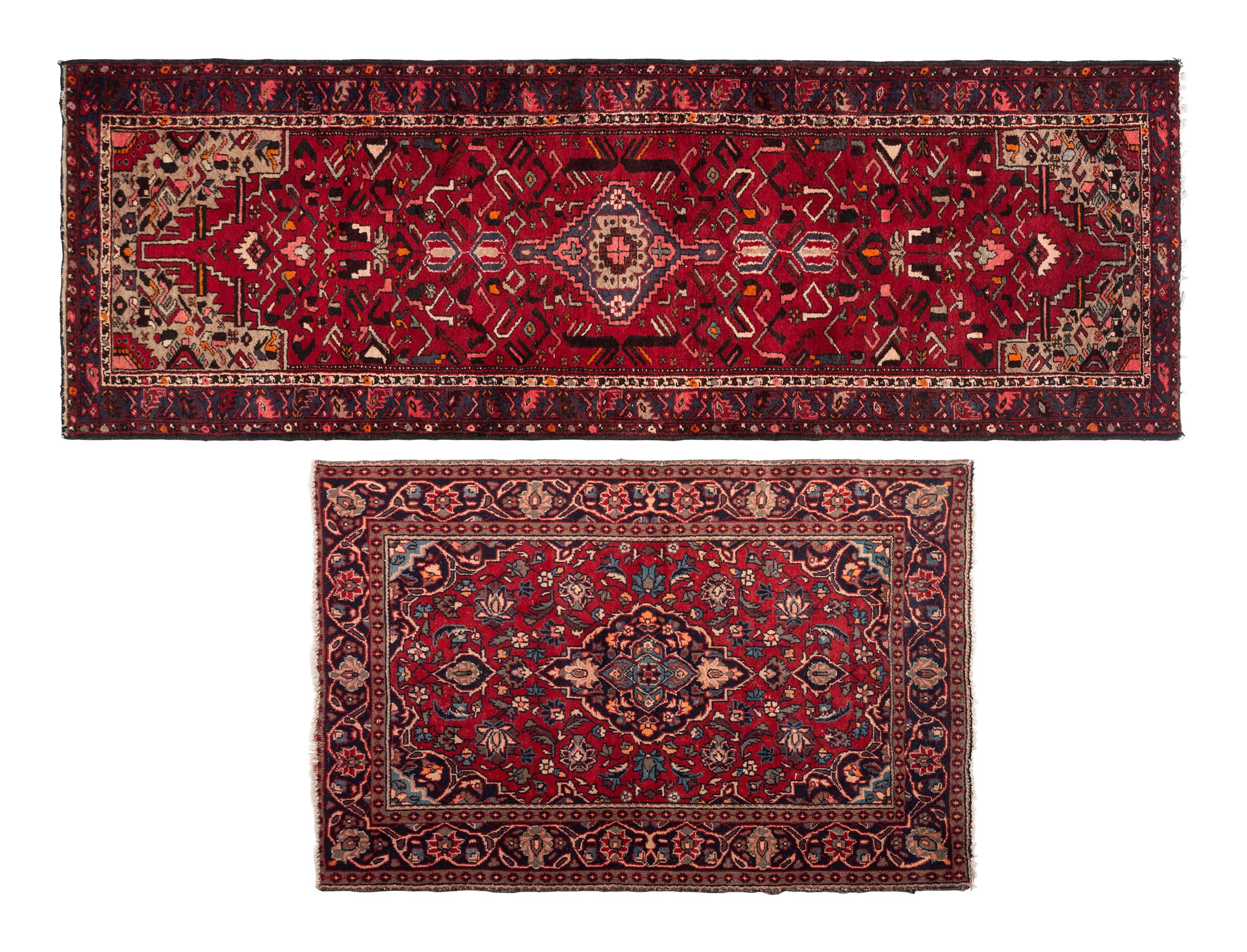 A Persian Wool Rug and Runner