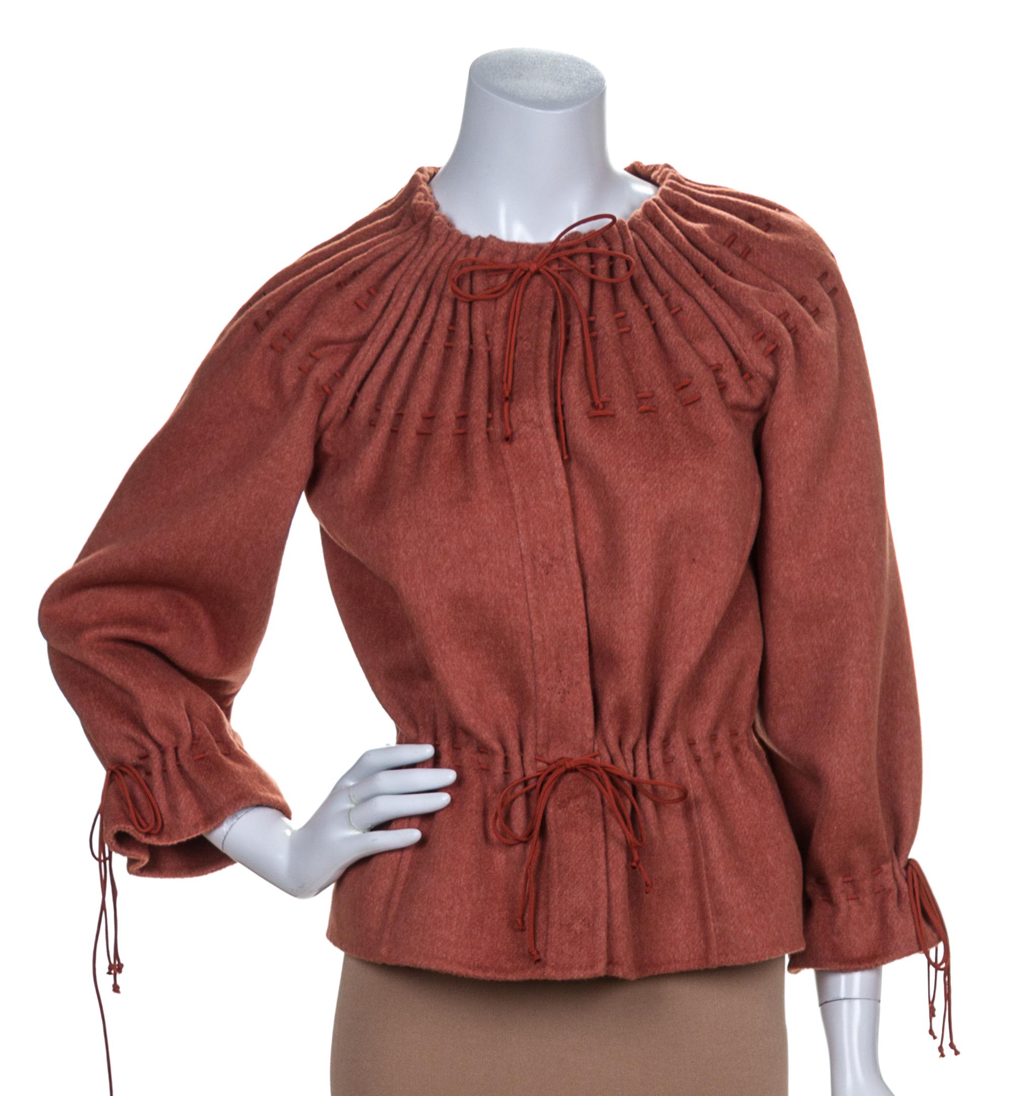 A Carolina Herrera Rust Wool Jacket, Size 8.