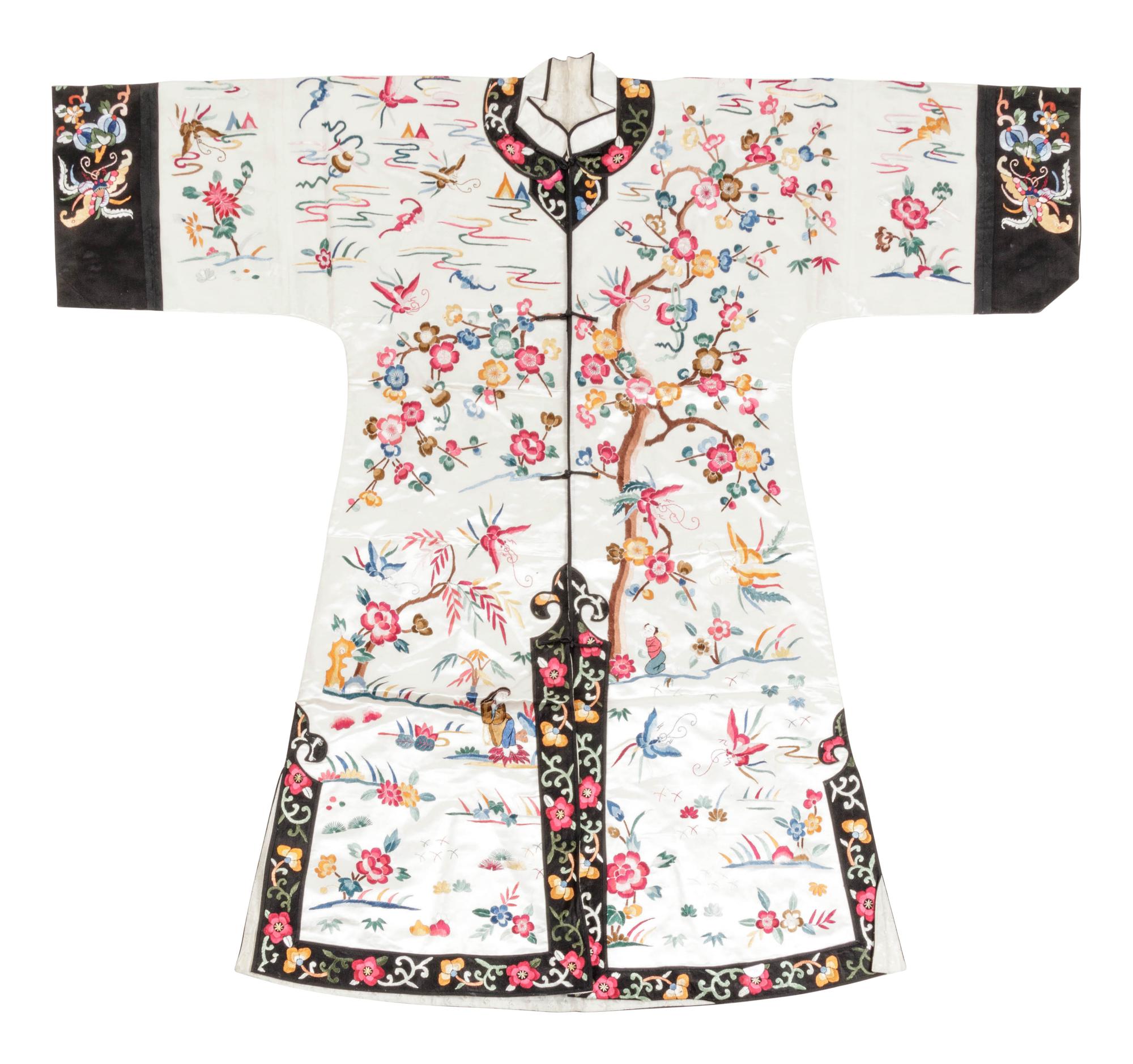 Three Chinese Embroidered Silk Ladies' Jackets