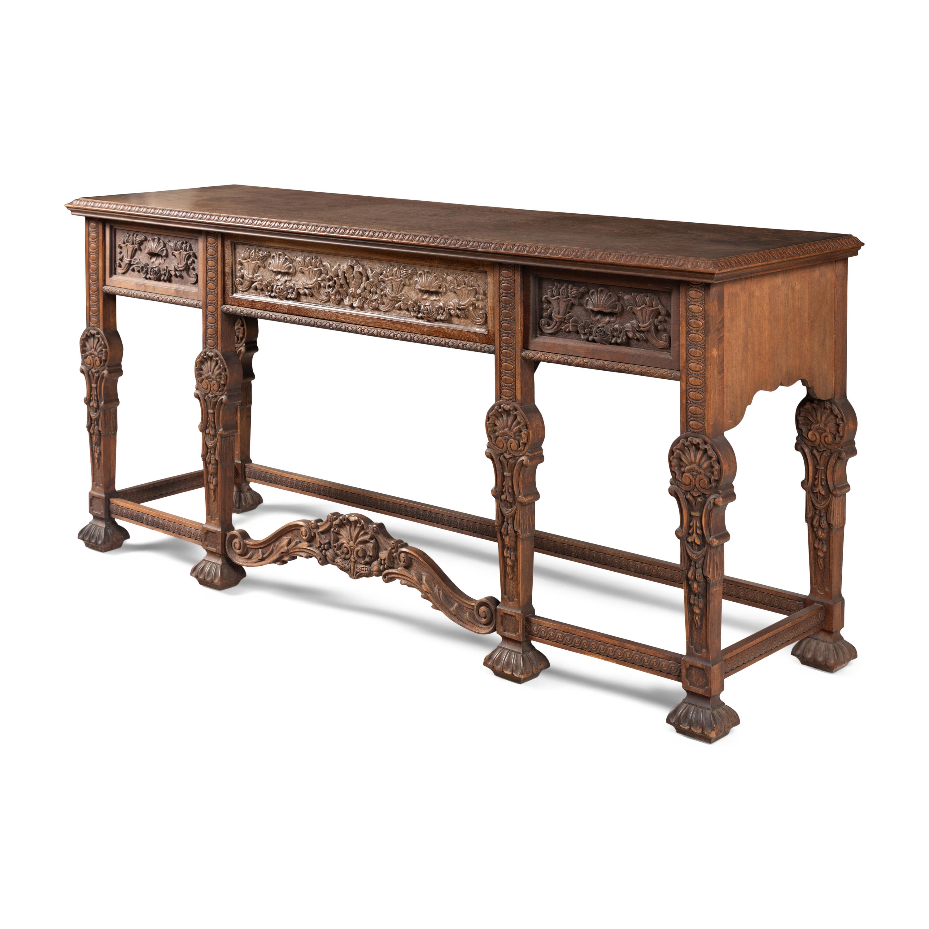 An Italian Baroque Style Carved Walnut Serving Table