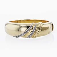 14K Diamond Bangle Bracelet Italian