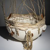 Pottery Bowl with Basketry Rim