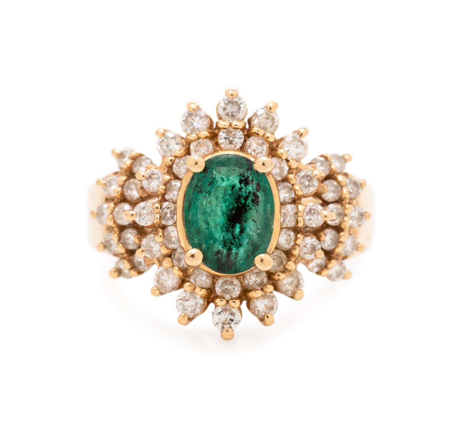 EMERALD AND DIAMOND RING