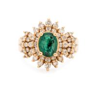 EMERALD AND DIAMOND RING