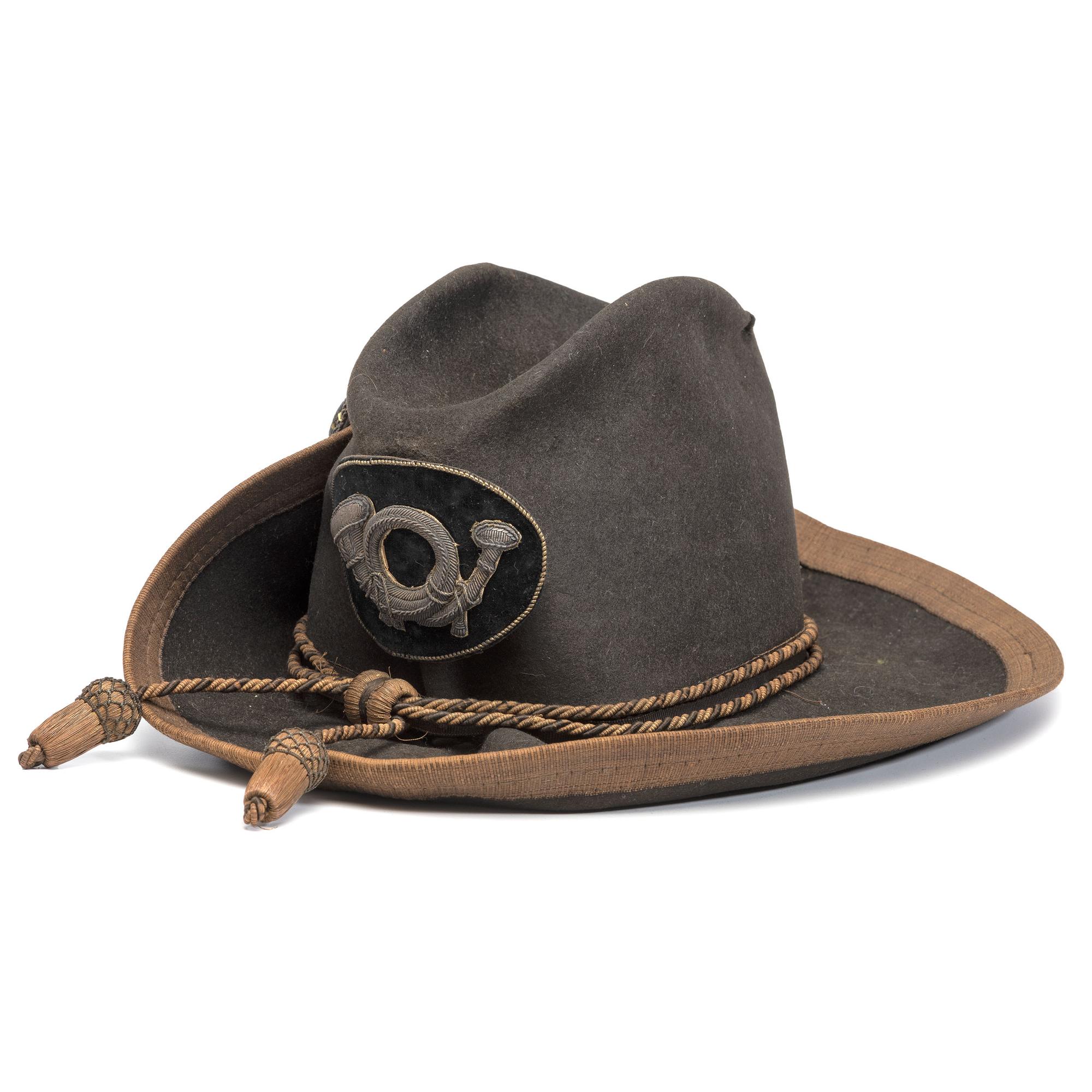 Two Army slouch hats identified to Captain Charles E. Nash, Company F, 19th Maine Infantry.
