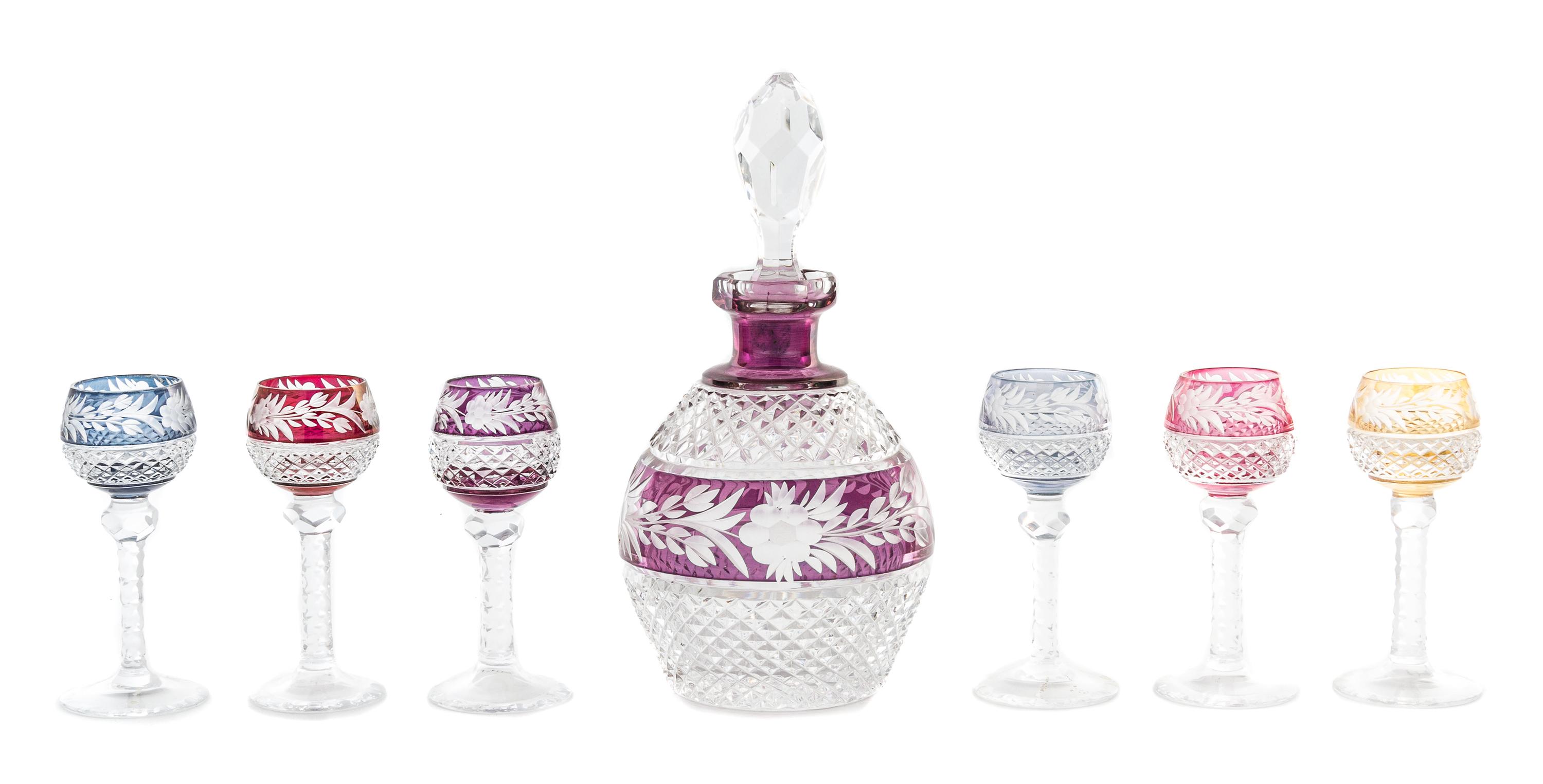 A Cut to Clear Glass Liquor Service Height 4 1/2 inches.