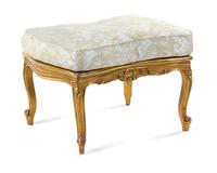 A Louis XV Style Giltwood Ottoman