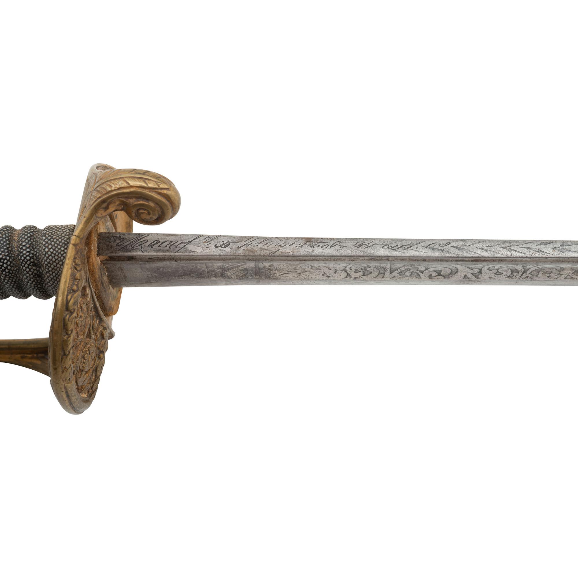 Klingenthal Model 1850 Foot Officers Sword Presented to RW Hemphill - 203 PA Volunteer Infantry - Mortally Wounded at Fort Fisher