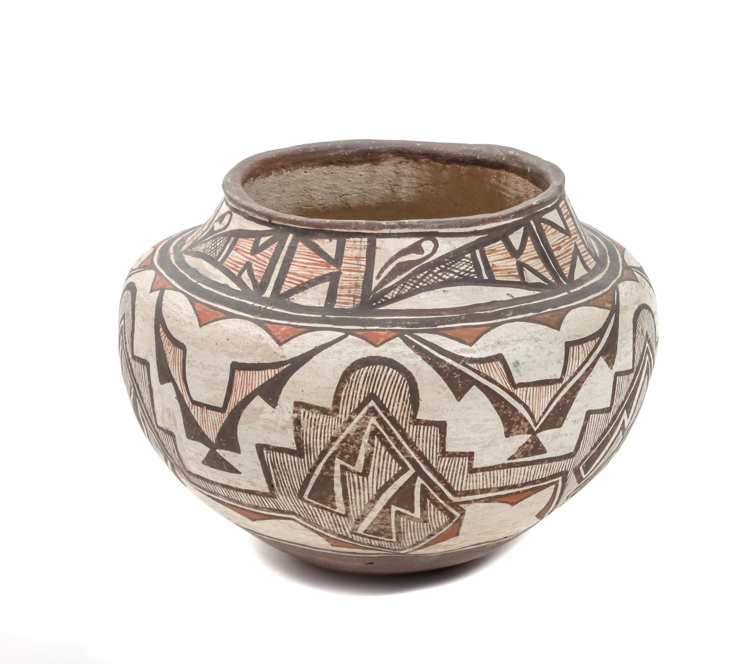 Zuni Polychrome Olla Height 8 3/4 x diameter 10 1/2 inches — Circa 1900