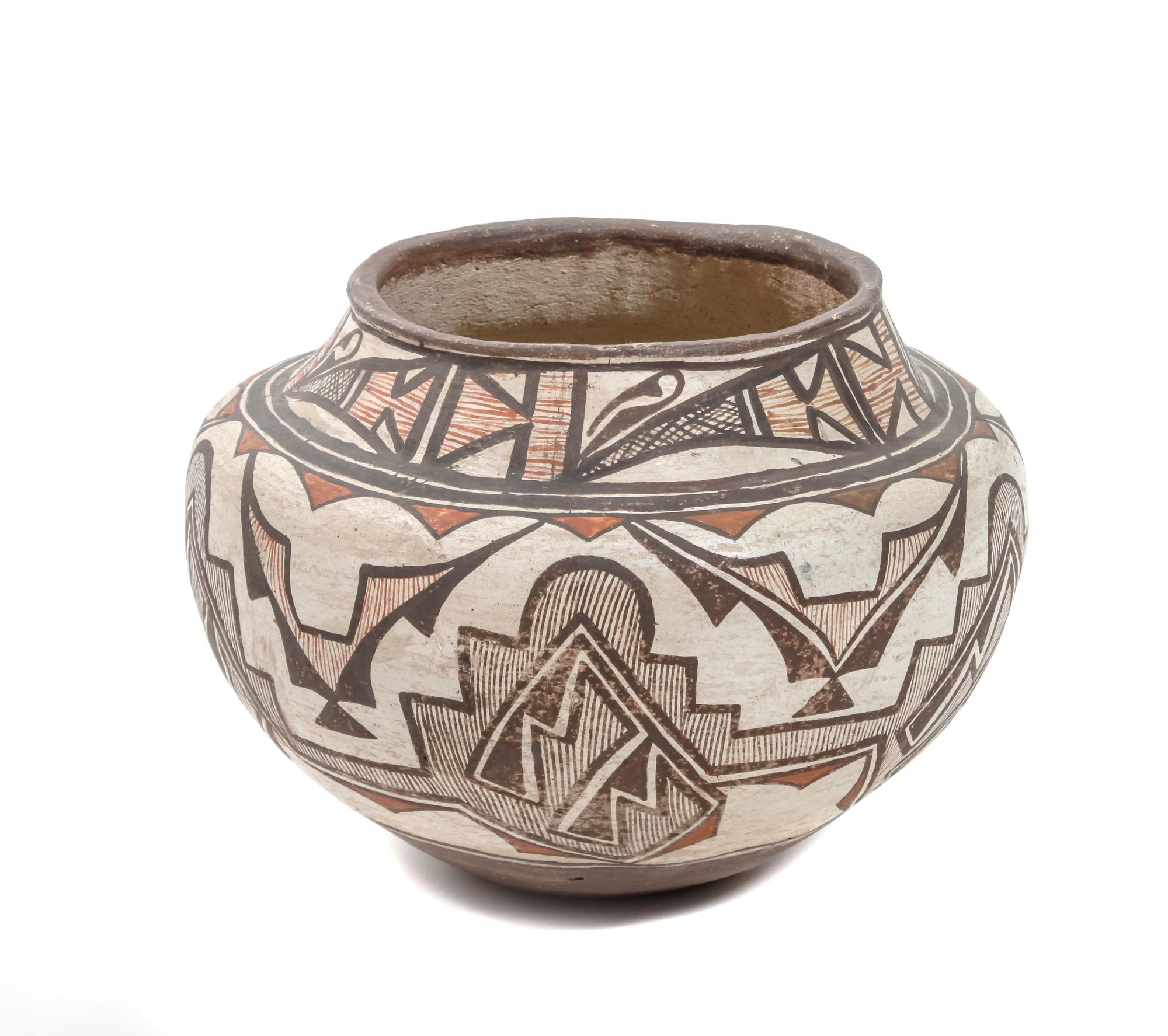 Zuni Polychrome Olla Height 8 3/4 x diameter 10 1/2 inches — Circa 1900