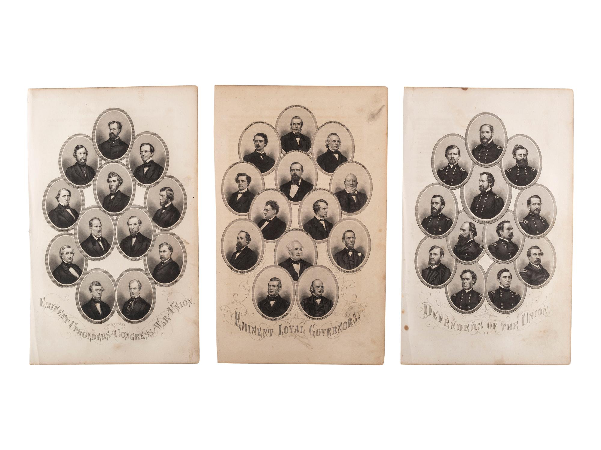 [CIVIL WAR]. A group of 3 pro-Union engravings, comprising: