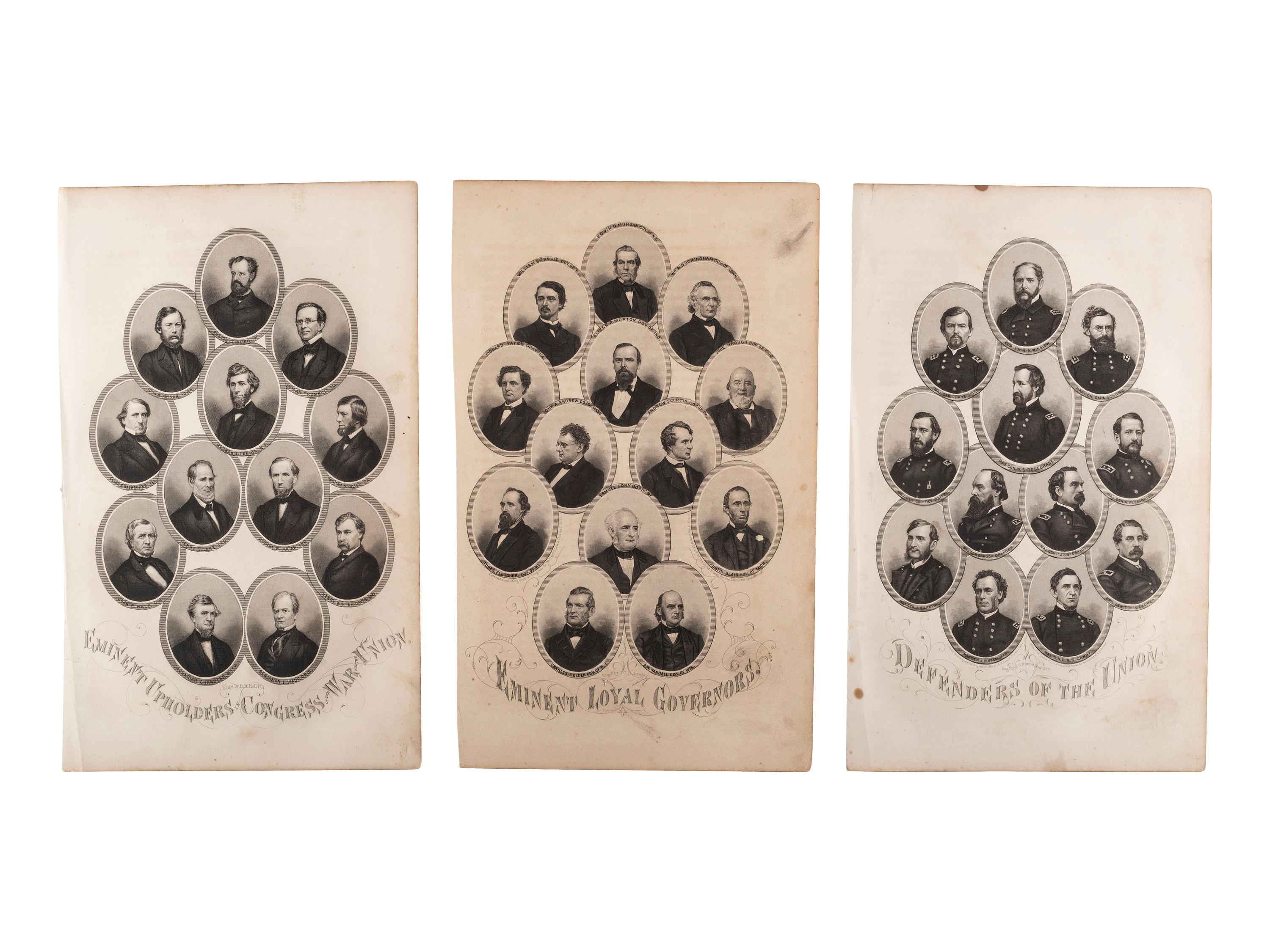 [CIVIL WAR]. A group of 3 pro-Union engravings, comprising: