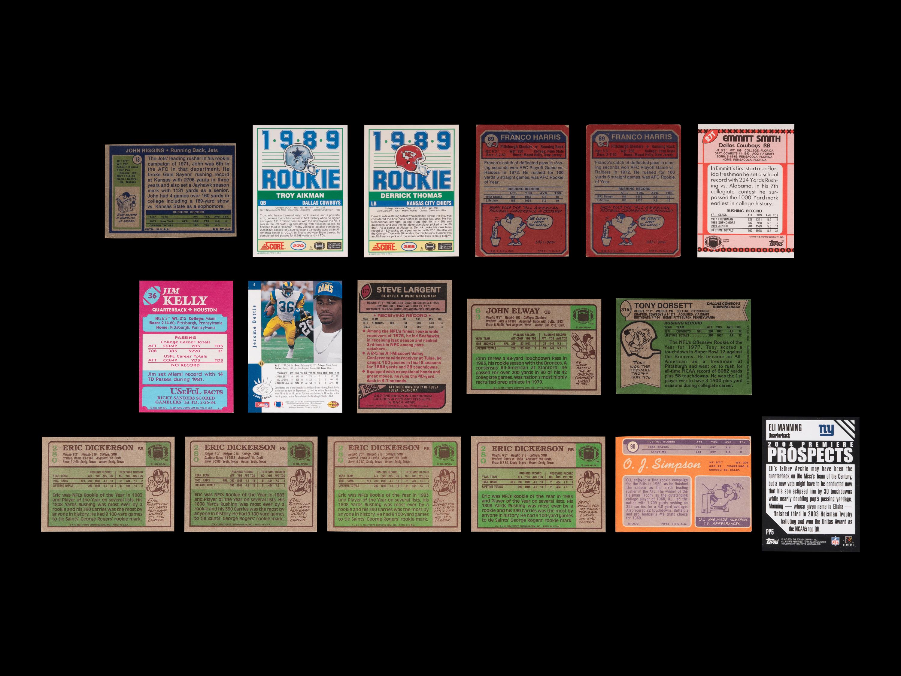 A Group of 17 Football Hall of Fame and Notable Rookie Cards,