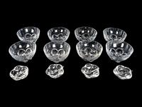 A Set of Eight Daum Fruit Bowls and Four Salts