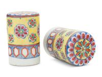 Two Pairs of Chinese Famille Rose Porcelain Scroll Ends