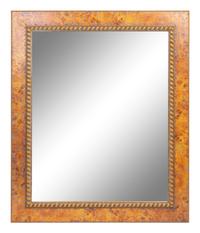 A Carved Faux-Burl Wood Framed Rectangular Mirror — 20TH CENTURY