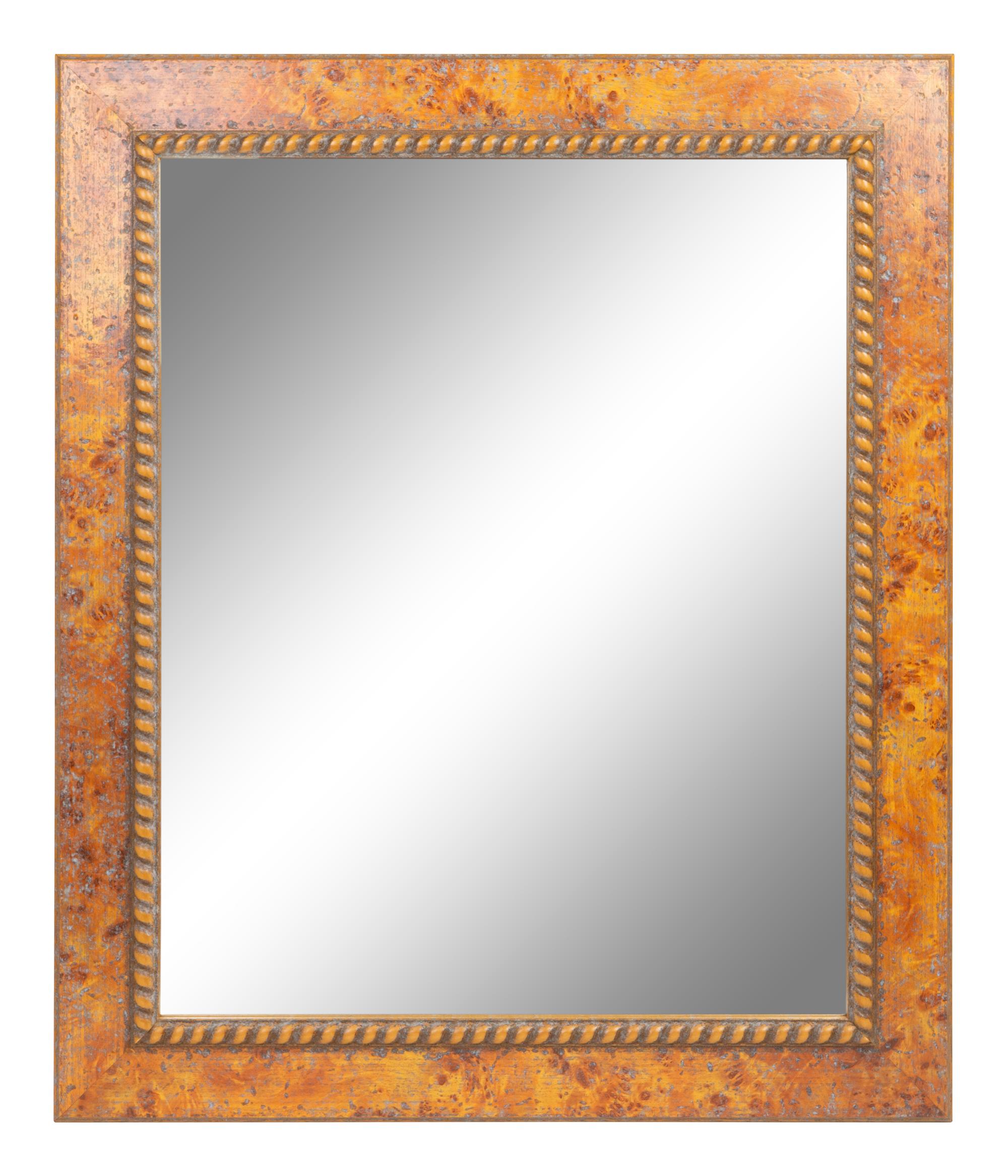 A Carved Faux-Burl Wood Framed Rectangular Mirror — 20TH CENTURY