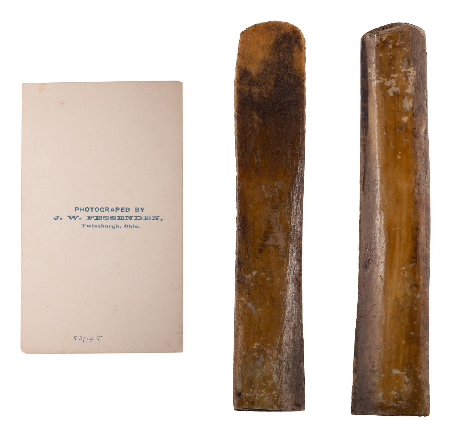 Captain Albert W. Stiles, 6th Ohio Volunteer Cavalry Regiment. Beef rib bones carried during the war.