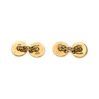 LONGMIRE, YELLOW GOLD AND ENAMEL DOG CUFFLINKS