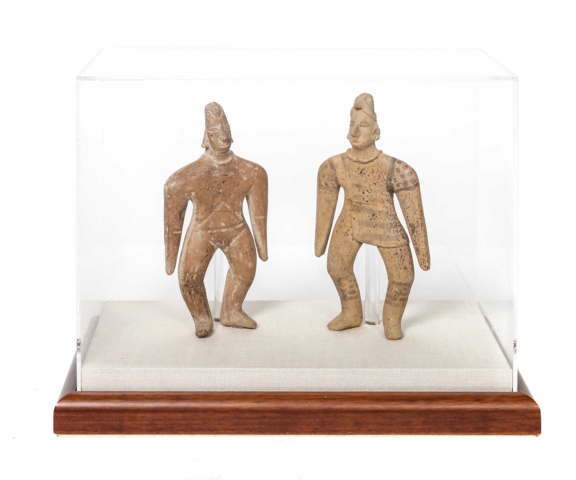 Two Colima Figures, Preclassic Height 8 3/4 x width 4 x depth 1 inches
