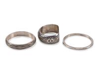 Navajo Heavily Stamped Silver Bracelets